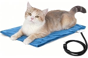 MARUNDA Pet Heating Pad,Cat Heating Pad Indoor Waterproof,Auto Constant Temperature, Chew Resistant Steel Cord (Blue, S-12" x 16")