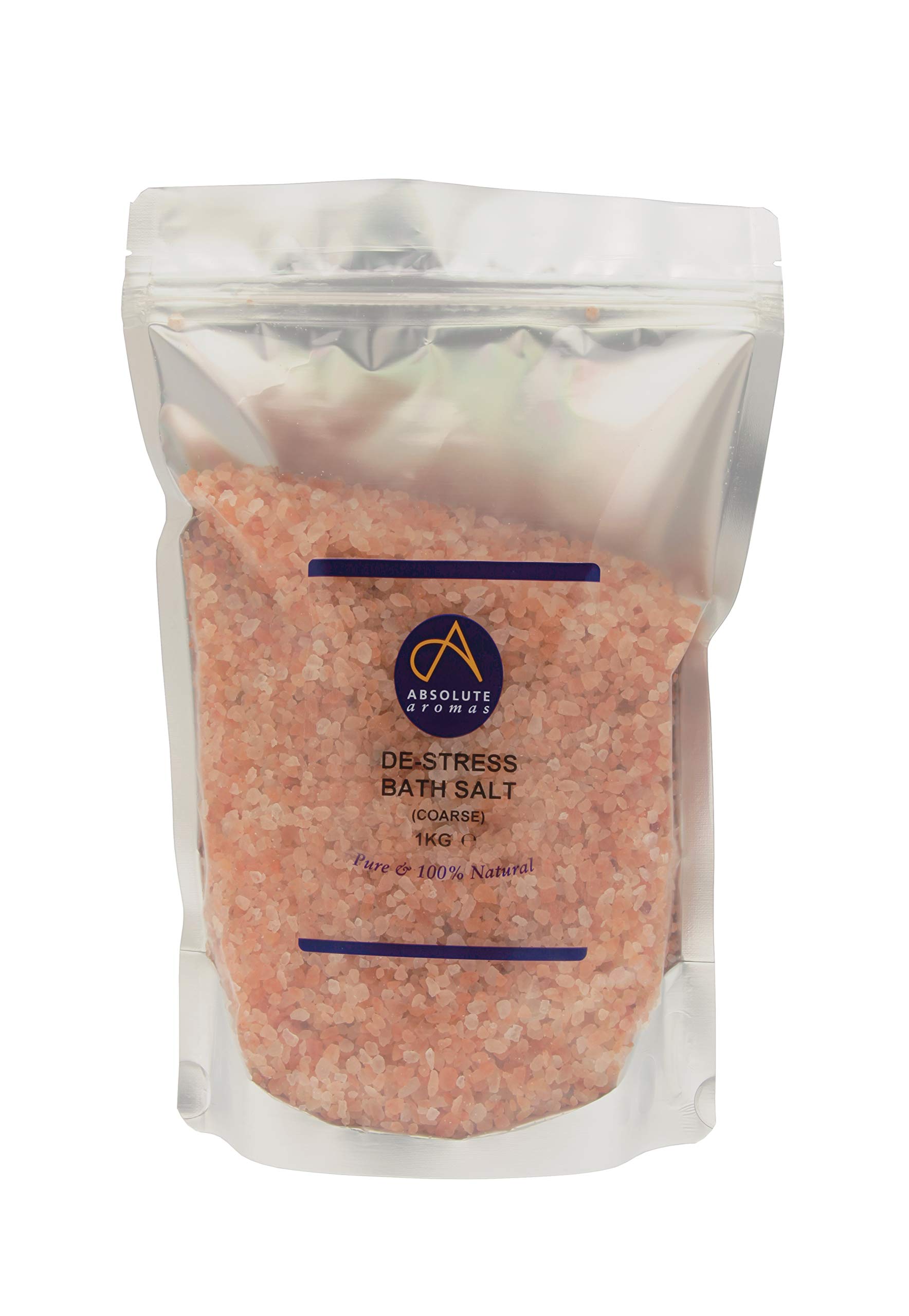 Absolute Aromas De-Stress Bath Salts - Natural Pink Coarse Himalayan Salt Infused with 100% Pure Essential Oils of Chamomile, Lavender, Bergamot and Jasmine (1kg) — image 1