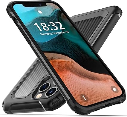 Amazon Com Oterkin For Iphone 12 Case For Iphone 12 Pro Case Carbon Fiber Case Tpu Aesthetic Cover Shockproof Protective Case Compatible With Iphone 12 Pro Carbon Case For Women Man 6 1inch Black