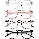 BOSSWIN Blue Light Blocking Glasses for women/men - 4Pack Computer Reading/Gaming/TV/Phones Glasses Anti UV Glare Eyestrain