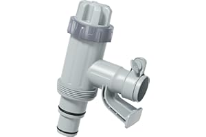 [PATENTED] Deeroll Pool Plunger Valve Plus for Above Ground Pool - 2-in-1 Plunger Valve Replacement Parts, Pool Accessories 1/4 Inch Pool Pipe Holder with Plunger Valve