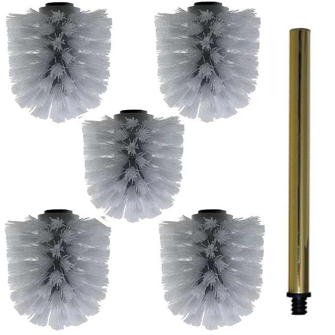 5x Toilettenbürste Gold Wechsel-Bürste goldener Griff 26 cm: Amazon.de
