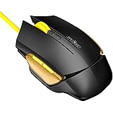 James Donkey Gaming Mouse LED Light USB Wired Laser 3 Levels 2000 DPI, 6 Buttons for PC Mac (Black)