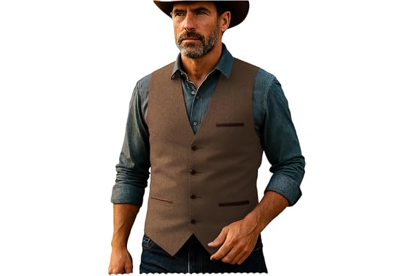 Mens Herringbone Wool Vests Tweed Suit Waistcoats Vintage Retro Slim Fit