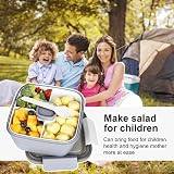 Greentainer 52 OZ to Go Salad Container Lunch Box BPA-Free 3-Compartment Grey view 7