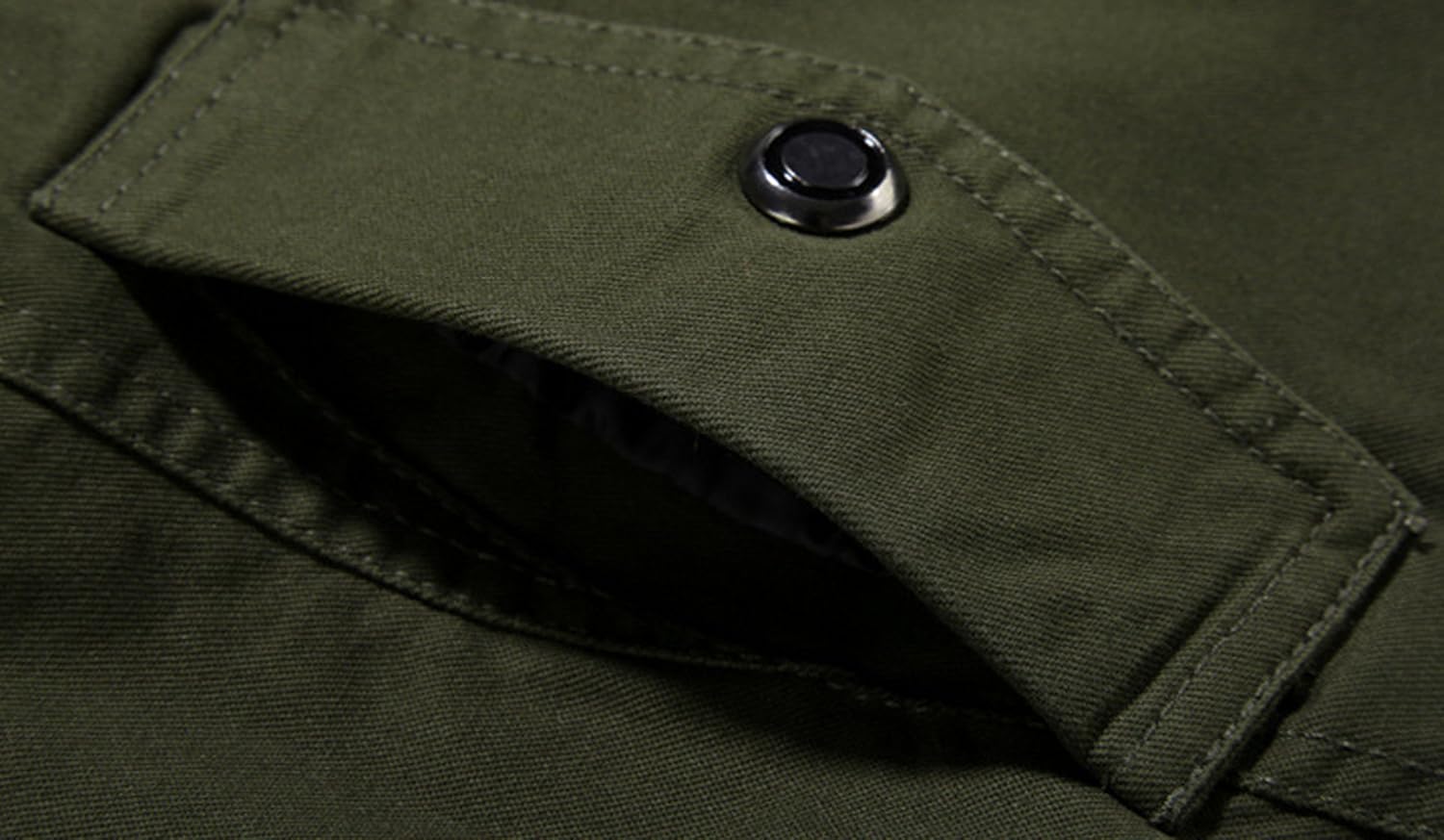 Youhan Mens Casual Fitted Stand Collar Cotton Jacket with Shoulder Straps