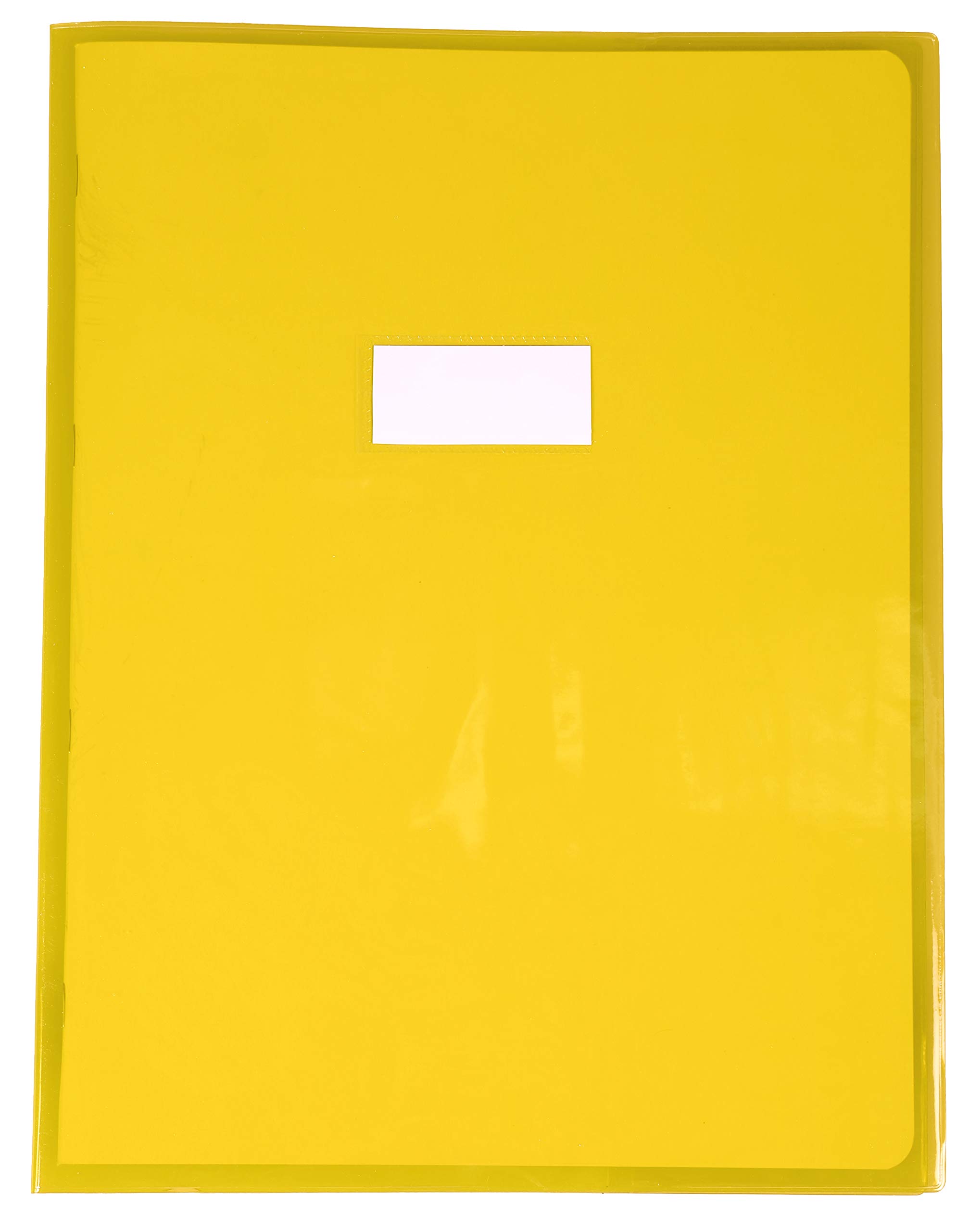 Calligraphe 73404C - Cristalux Yellow Notebook Protector - Size: 24x32 cm - 22/100th with Label Holder - Smooth Transparent PVC - Manufactured in France