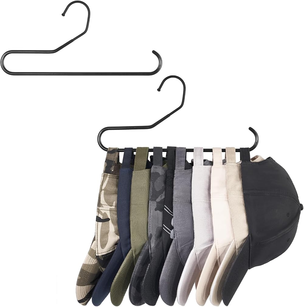 Mkono Hat Organizer Metal Baseball Cap Holder Closet Rack Set of 2 Holds 20