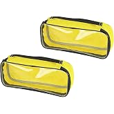 Travel Bag for Lifevac Home Kit Travel Kit First Aid Kit Accessory Pouches - Zippered Bag/Transparent Window - Set of 2 (Yellow)