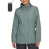 Little Donkey Andy Women's Packable Rain Jacket Waterproof Lightweight Rain Coat with Hood for Golf Cycling
