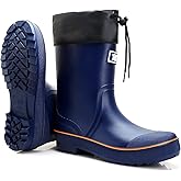 HSBDNZQ Rain Boots for Men, Waterproof Mens Rubber Boots with PVC Unique Design, Comfort Lightweight Work Mud Boots, Resistant Durable Slip Garden Boots for Farming Gardening Fishing