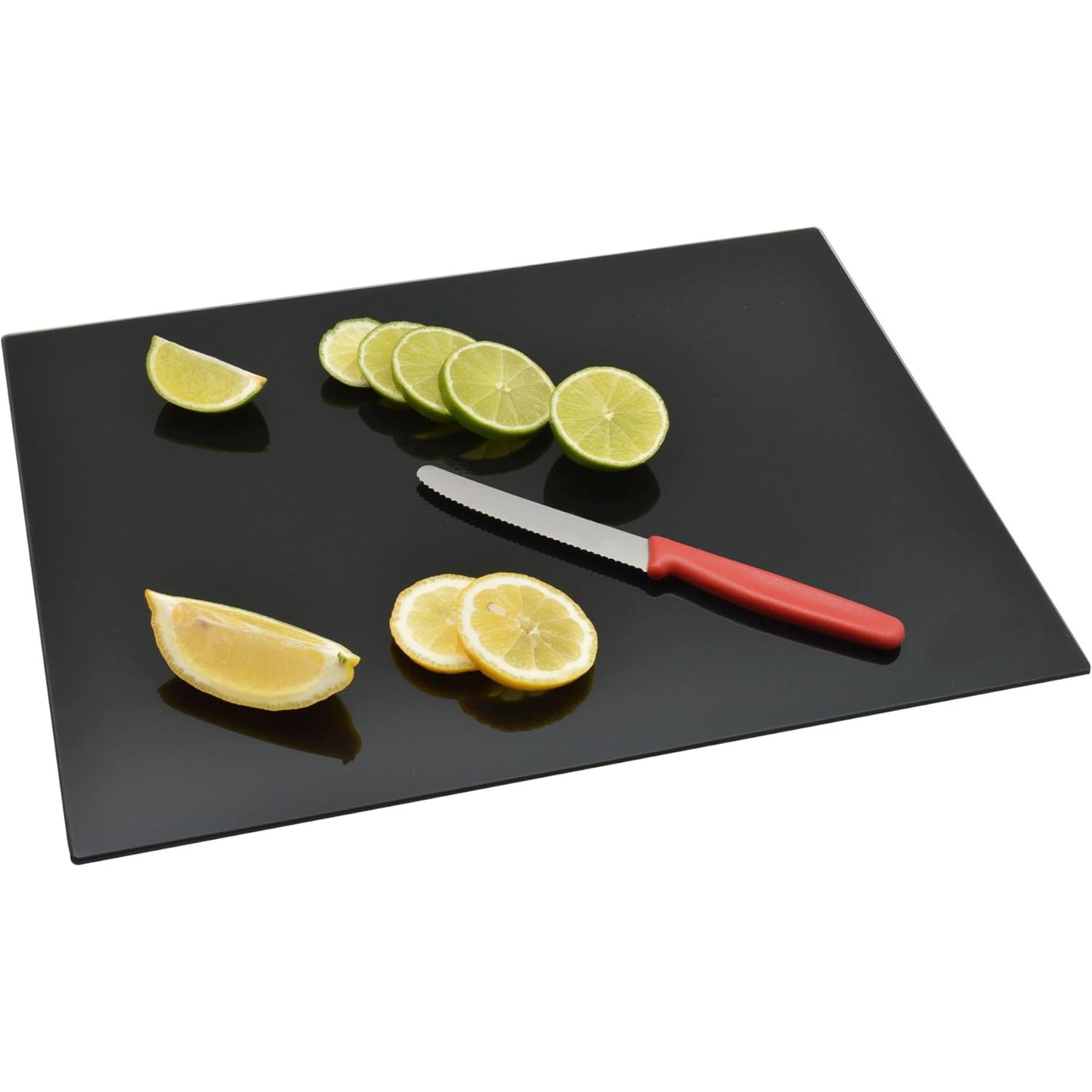 Black 400mm x 300mm Harbour Housewares Glass Kitchen Chopping Board Bar