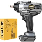 1/2" Cordless Impact Wrench 1110 Ft-lbs Compatible with DeWalt 20V Battery | DIYtoolifz Brushless High Torque Impact Driver with LED Light, Electric Gun for Car, Truck, Mower, Bare Tool