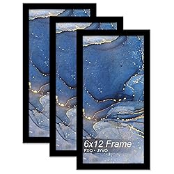 Fxojyvo 6x12 Picture Frame Set of 3, Black Frame
