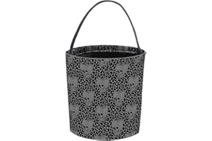 Joyly Halloween Boo Basket，Trick Or Treat Bucket - Collapsible Reusable Skull Ghost Candy Tote Bags for Kid Gifts Storage Halloween Party Favors