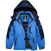 GEMYSE Boy's Waterproof Ski Snow Jacket Hooded Fleece Windproof Winter Jacket