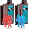 SUNLU 3D Printer Resin Bundle, Fast Curing Standard 3D Resin for LCD DLP SLA 3D Printers, 395-405nm UV Curing 3D Printing Photopolymer Resin, 2kg in Total, 1kg per Bottle, 2 Pack, Clear Red+Clear Blue