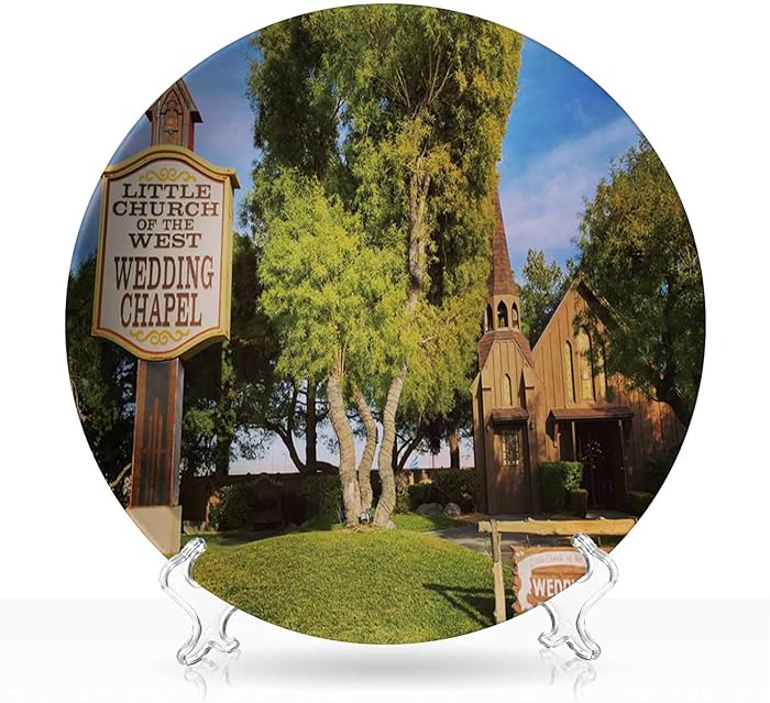 Little Church of the West Wedding Chapel on Las Vegas Boulevard,Glass Plate 038563 Home DColorfulr 6"Inch