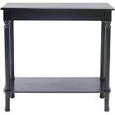 SAFAVIEH Tinsley Rectangle Wood Console Entryway Table, 28" Black CNS5724B | Console Entryway Table, Pine Engineered Wood, 28" Overall, Assembly Required, entryway, hallway, living room