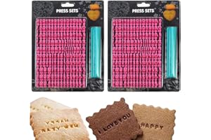 2Pcs Numeric Alphabet Symbol Stamp Cookie Mold, Letter Stamps for Clay Cookie, Alphabet Clay Number Stamp Set, Cookie Embosse