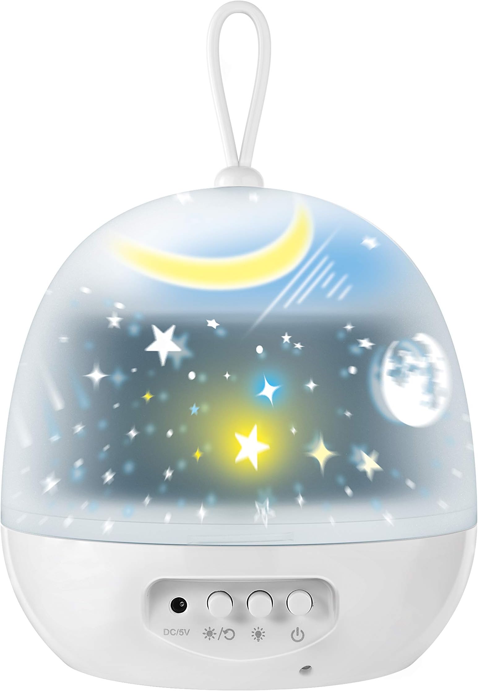 Baby Night Light, 4 Set Films 360 Degree Rotating Star Projector, Bedside Lamp with USB Cable, 4 LED Bulbs, 8 Color Changing, Best for Children Baby Bedroom