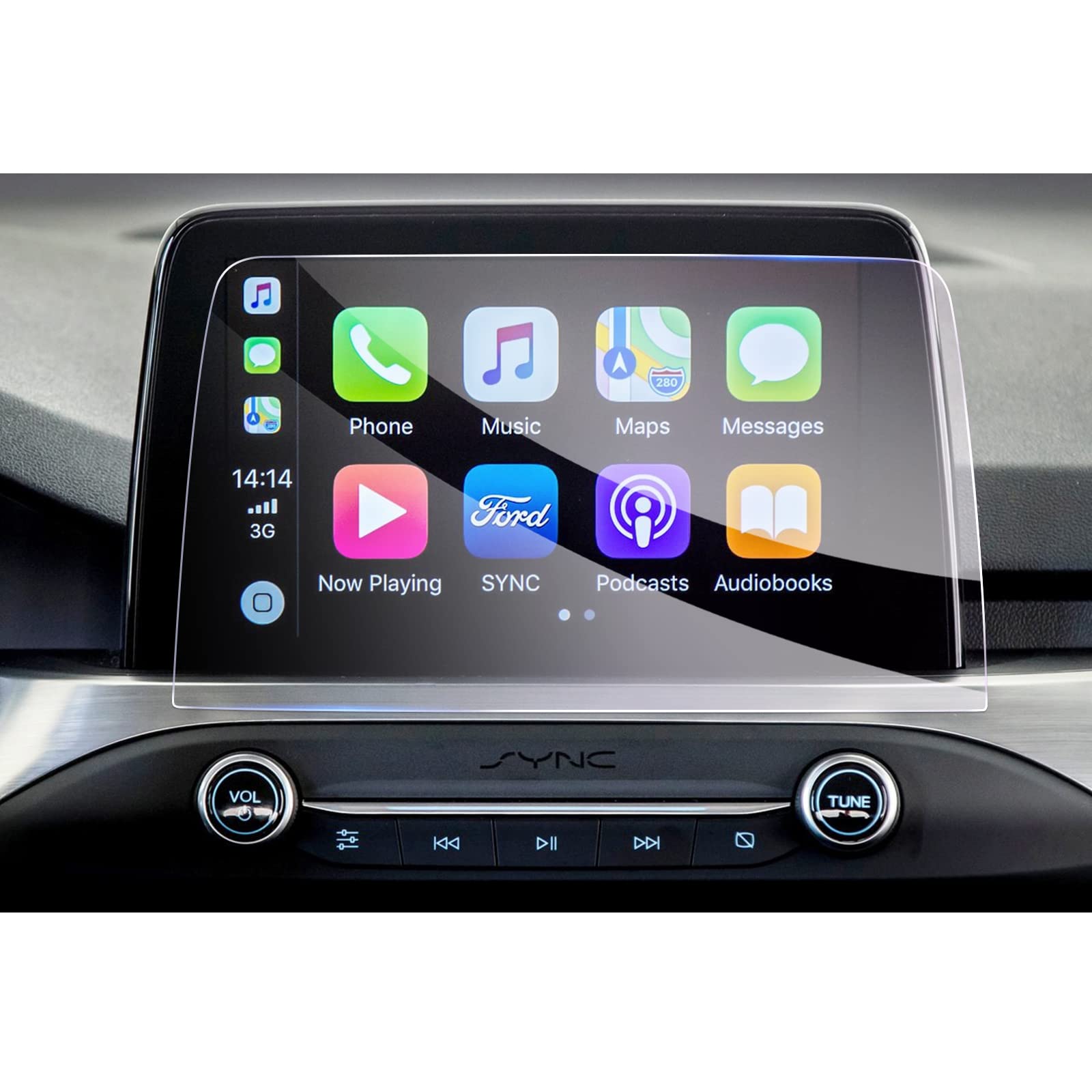 GAFAT 2018-2021 Fo-rd Focus MK4 ST Line 8 Inch Navigation Screen Protector, 8 Inch Glass Screen Protector Compatible with Ford Focus MK4 SYNC 3, Shockproof, 9H Anti-Scratch