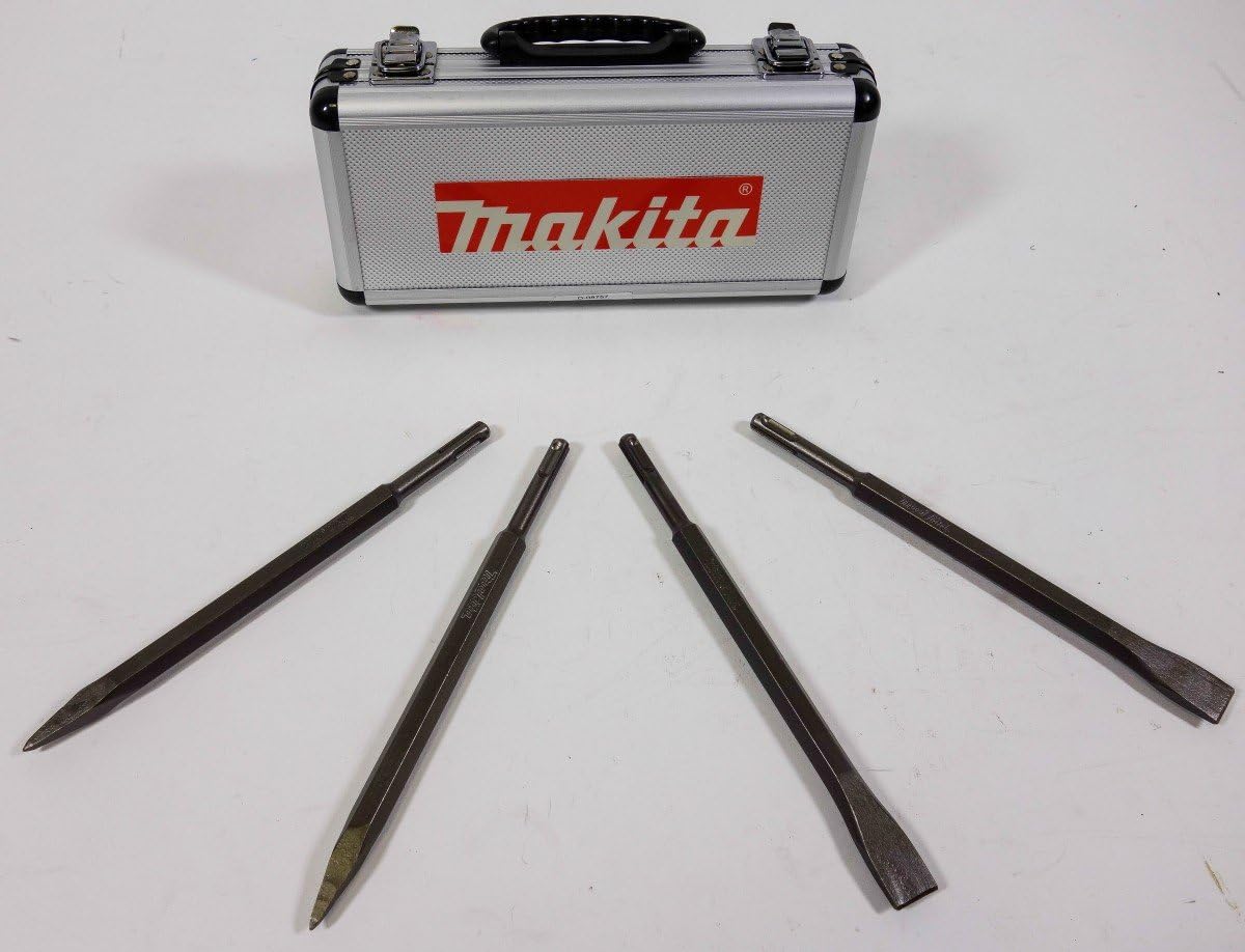 Makita D-08757 4 Piece SDS-Plus Chisel Set, Silver, 250mm (Blade Length)