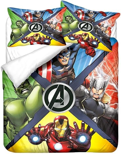 695 The Avengers -SetsLuxus-Bettbezug-Set, Mikrofaser, 3D-Druckmuster