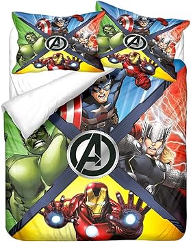 695 The Avengers -SetsLuxus-Bettbezug-Set, Mikrofaser, 3D-Druckmuster