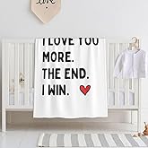 Printed I Love You More The End I Win Throw Blanket Ultra Soft Cozy Flannel Fleece Blanket Fuzzy Warm Lightweight Bedding for Couch Sofa Chair Bed Living Room Bedroom Decor All Seasons,40"X30"