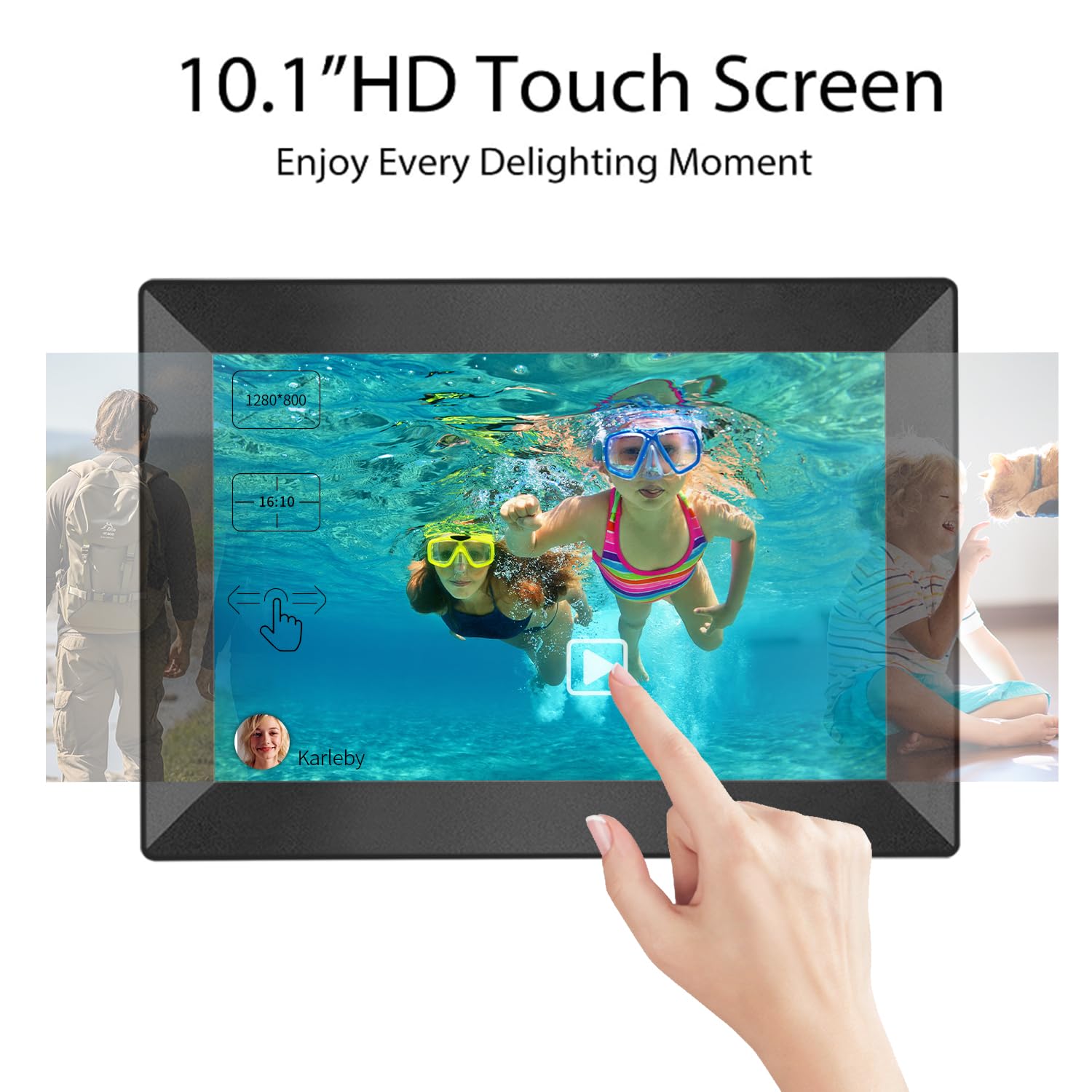Uhale Digital Picture Frame 10.1 Inch HD Touch Screen Digital Photo Frame WiFi Enabled,16GB Storage,Auto-Rotate,Free Photo and Video Sharing to Family & Friends via The app