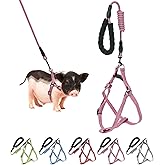 Mini Pig Harness, Adjustable Small Pig Harness with Leash Infinity Style Lead and Soft Foam Handle for Small to Medium Pet Pi