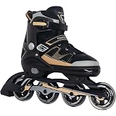 MammyGol Adult Inline Skates for Men Women, Blades Roller with Carbon Steel Bearings, TPR Brake, 3D Mesh, EVA Lining, PVC Upper | Adjustable Size Better Fit for Beginner Skating