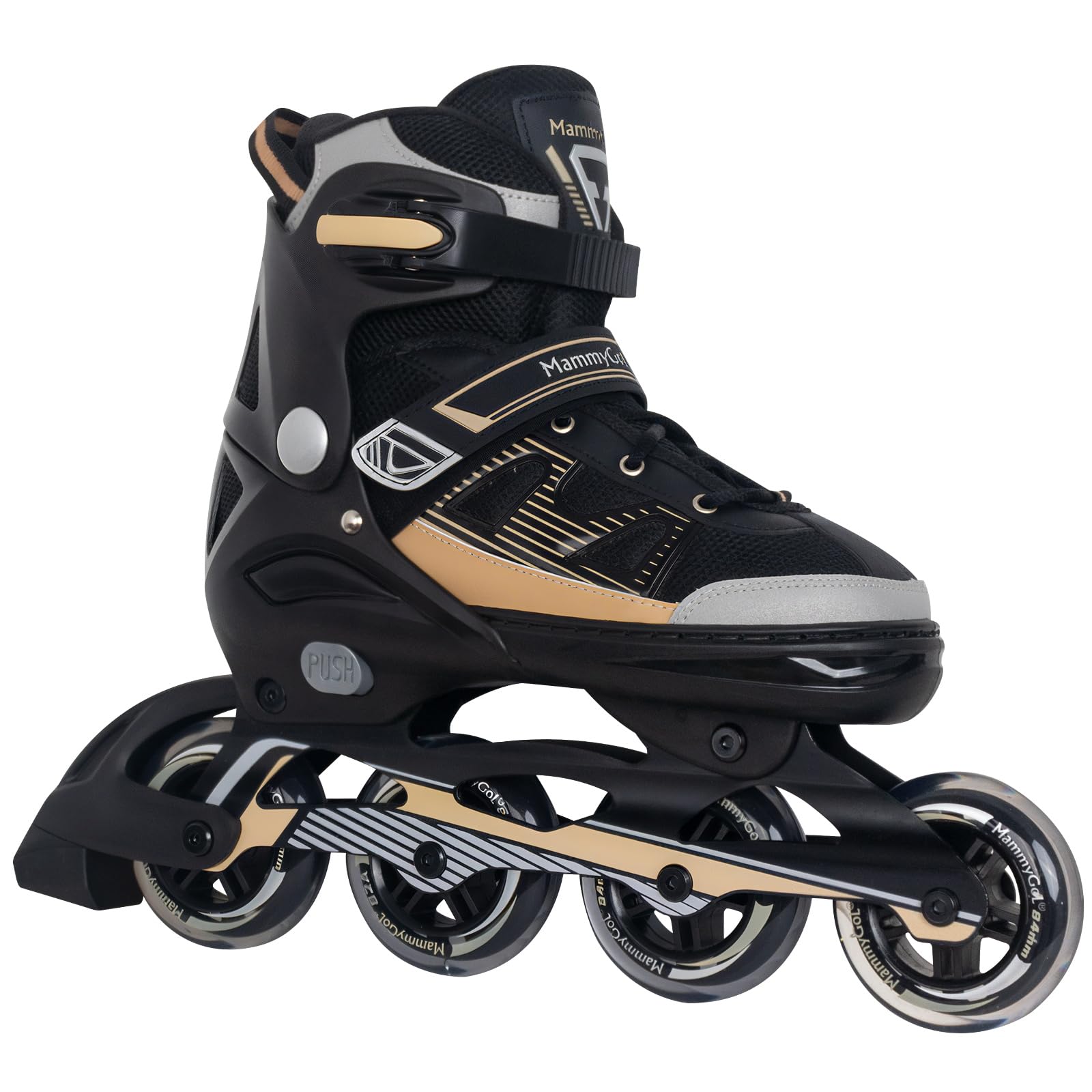 Photo 1 of MammyGol Adult Inline Skates for Men Women, Blades Roller with Carbon Steel Bearings, TPR Brake, 3D Mesh, EVA Lining, PVC Upper | Adjustable Size Better Fit for Beginner Skating Enthusiasts Khaki