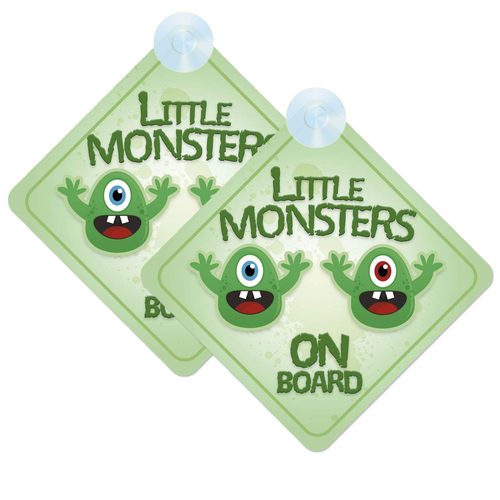 Little Monsters Baby on Board Sign for Car Twin Pack 2pcs Kids Safety Warning Car Signs
