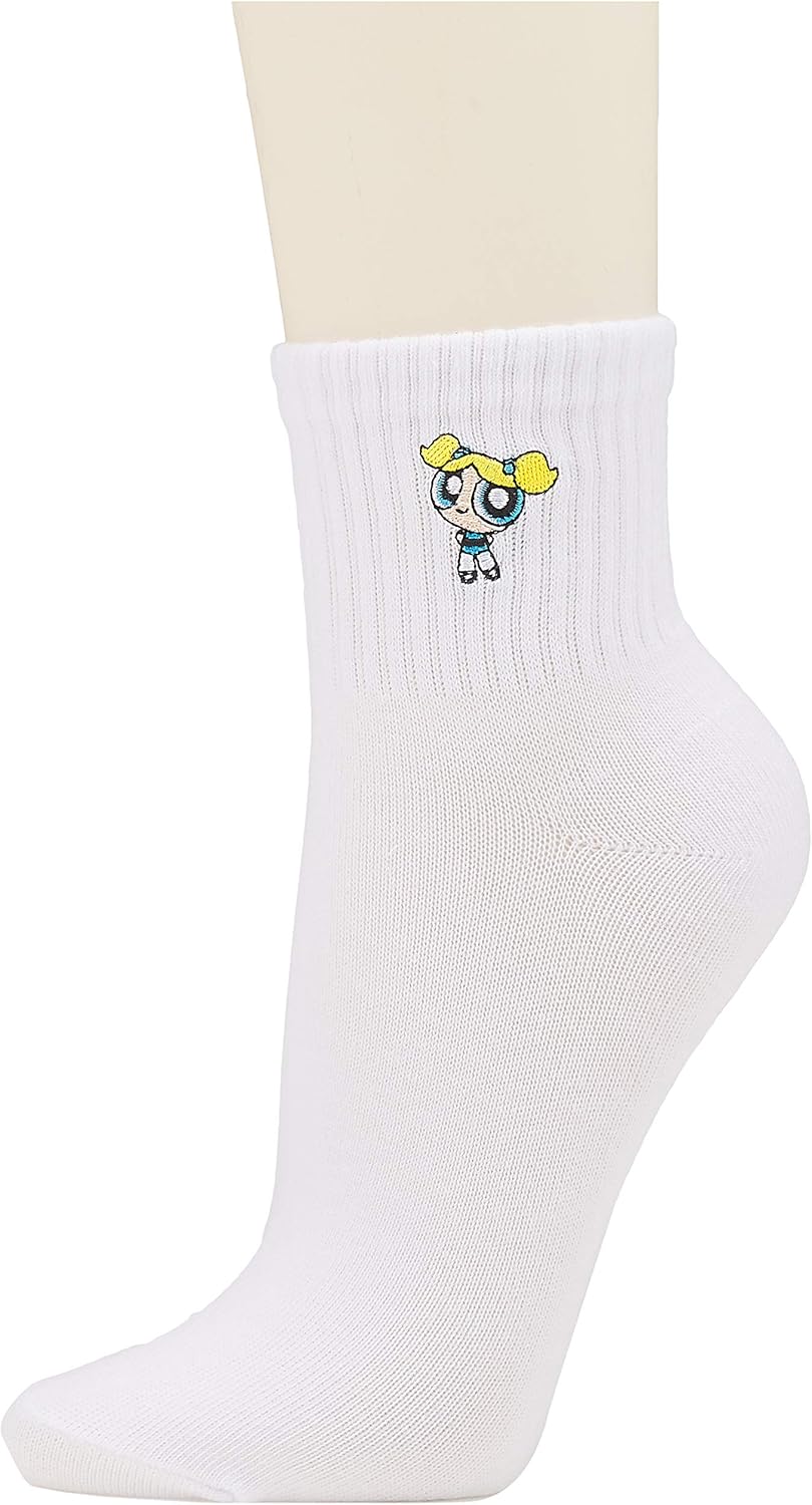 Amazon Co Jp パワーパフ ガールズ ワンポイント刺繍ソックス バブルス 約23 25 Cnsoc116j おもちゃ