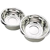 Zerdyne 4-Pack Small Kitchen Salad Bowls, Stainless Steel Prep Metal Mixing Bowls