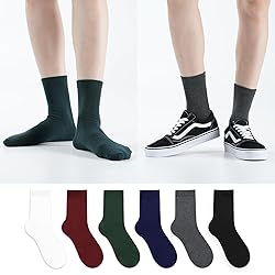 Kikiya Women's Crew Socks - 6 Pairs Comfort Fit