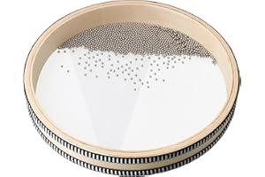 Yibuy Wave Bead Ocean Drum Musical Instrument Hand Percussion 10 inch for Stress Relief Sound Healing Instruments