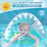 NYOBABE Baby Swimming Float with UPF50+ Canopy Anti-Flip Tail 6-36 Months view 2