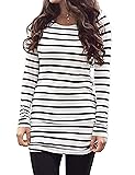 Sherosa Women Striped T-shirt Long Sleeve Tunic