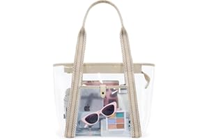Missnine Clear Tote Bag for Women Clear Bag for Stadium Events with Zipper for Sports Events, Concerts, Work, Beach