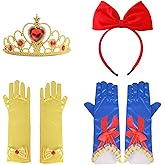 ZKRYHB 4PCS Princess Costume Accessories Crown Bow Headband Gloves Set for Halloween Cosplay Red