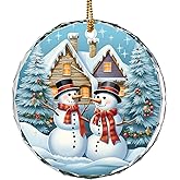 QIANRUNA Christmas Ornaments Crystal Hanging Decor, Christmas Tree Glass Hanging Snowman Ornament for Xmas Gifts