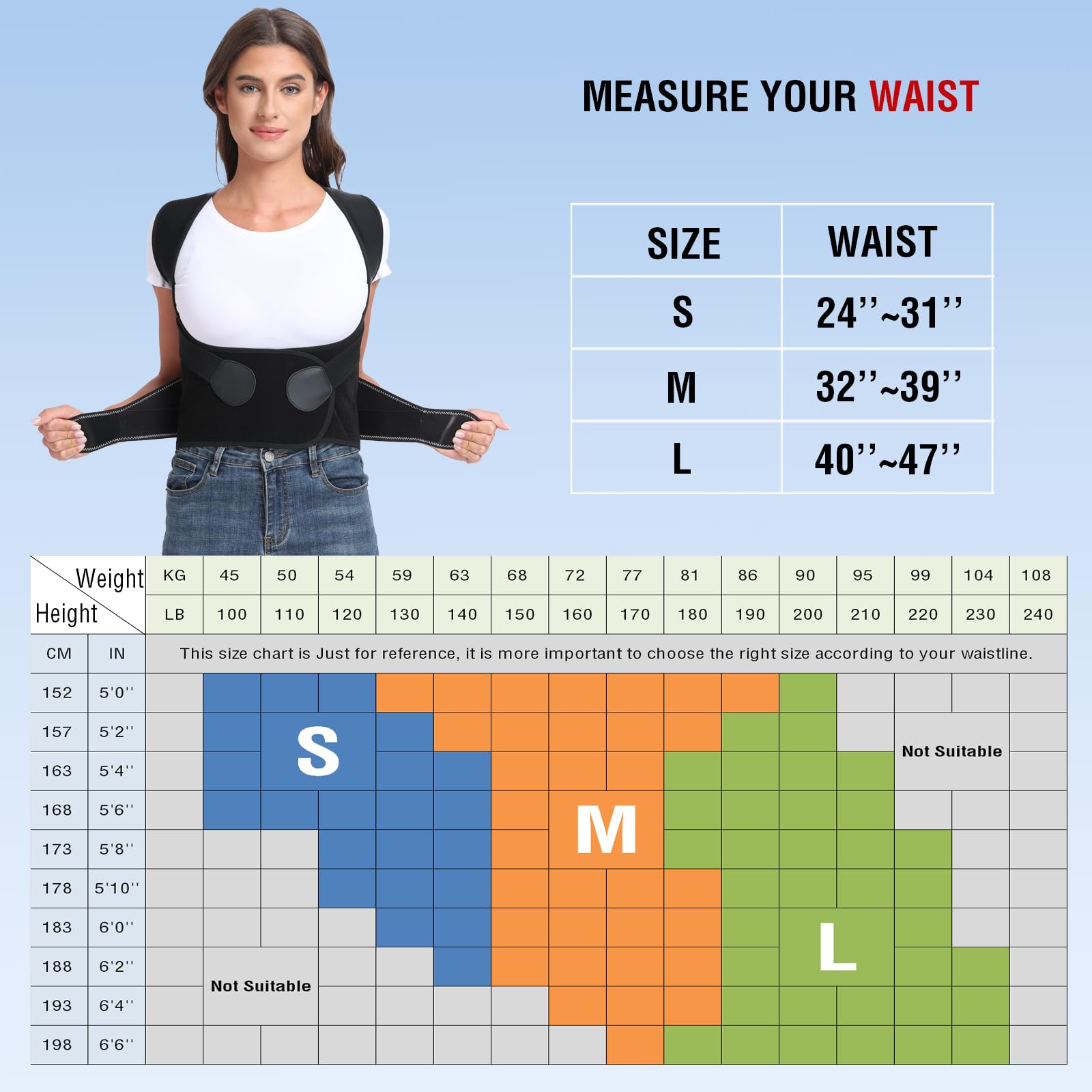 Back Brace Posture Corrector for Women and Men with Spine Vertical Alignment System, Lower Back Pain Relief, Back Straighter Instant Posture Corrector - Scoliosis