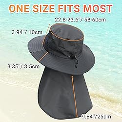 NPQQUAN Sun Hats for Men Women with Neck Flap UPF