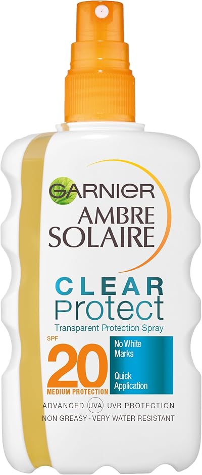 Garnier Ambre Solaire Clear Protect Spray SPF20 200ml Transparent Non Greasy