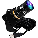 ELP Global Shutter USB Camera Manual Zoom Webcam 5mp 50fps High Speed PC Camera 5-50mm Variable Focus CS Mount Webcamera 1440P 60fps Lightburn Cam UVC USB2.0 Varifocal Telephoto Web Cam (10X Zoom)