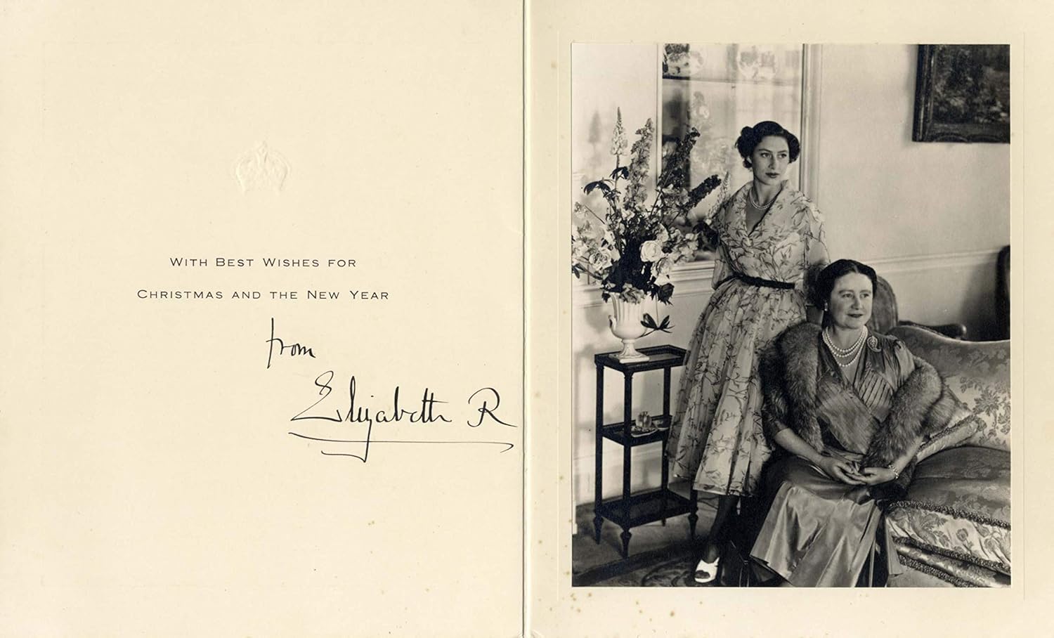 Queen Elizabeth The Queen Mother Autograph Signed Christmas Card Amazon Co Uk Kitchen Home