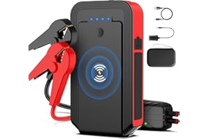BOOKOO Jump Starter 3000A, Car Battery Jumper Starter Portable, 12V Jump Start Battery Pack up to 7.2L Gas or 8.0L Diesel Engine Jump Starter with Wireless Charging/Power Bank/QC3.0/LED Light